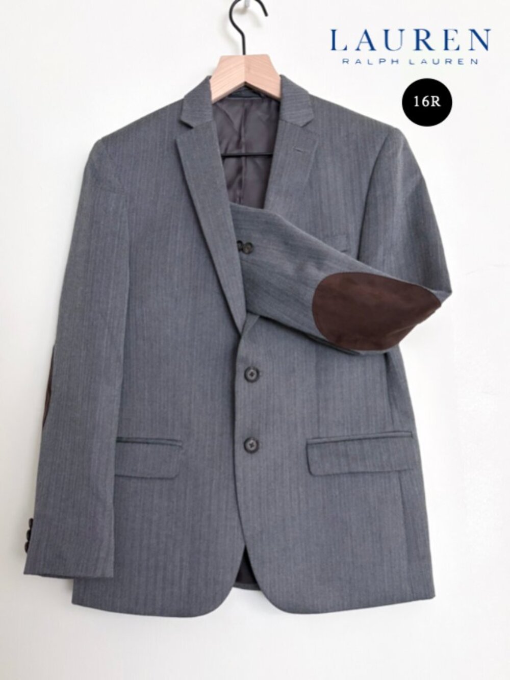 Lauren Ralph Lauren Jacket and Coat Boys 16R Elbow patches herringbone Blazer